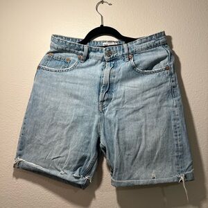 ZARA High Rise Jean Shorts - Cutoff Distressed
